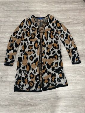 Leopard Print Open Front Cardigan